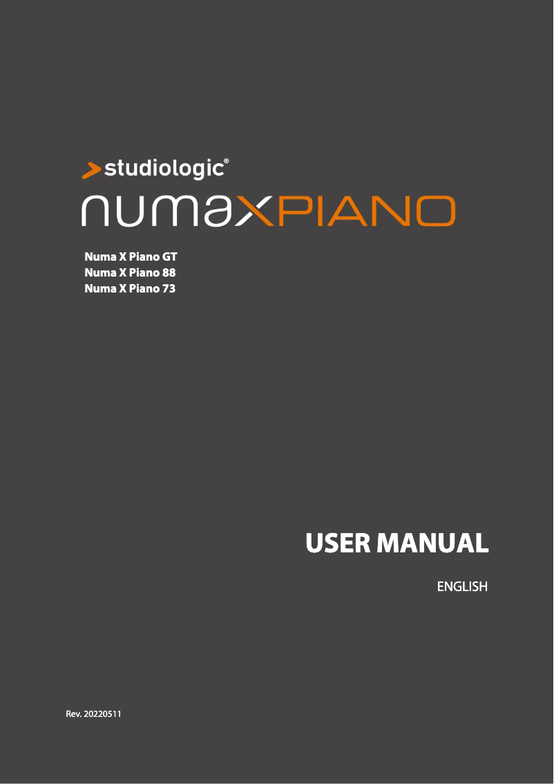 Página 1 del manual Manual de usuario Studiologic Numa X Piano 88