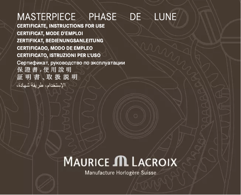 Page n°1 - Manuel utilisateur Maurice Lacroix Masterpiece Phase de Lune MP6347
