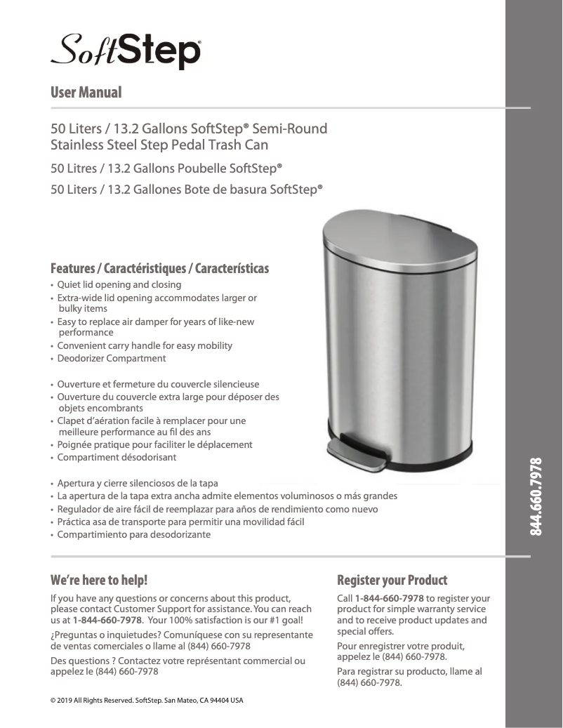 Página 1 del manual Manual de usuario iTouchless SoftStep PC13DDS