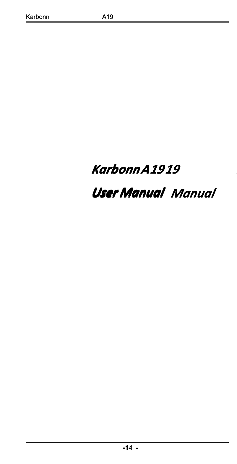 Page 1 de la notice Manuel utilisateur Karbonn A19