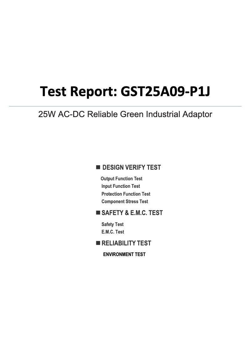 Page 1 de la notice Fiche technique Mean Well GST25A09-P1J