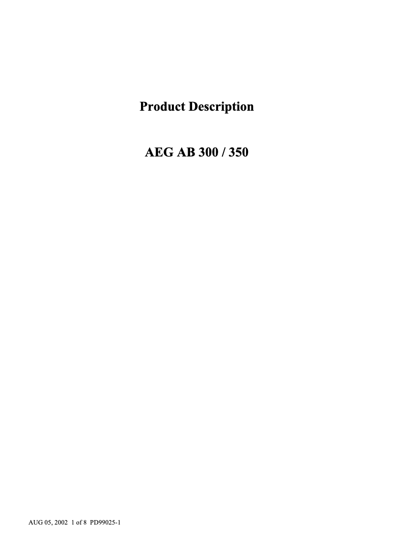 Page 1 de la notice Manuel utilisateur AEG AB 300