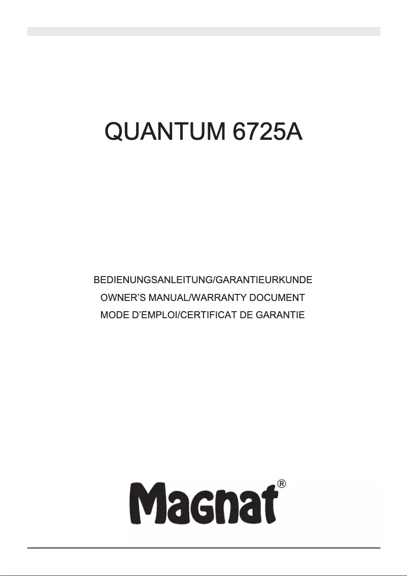 Page n°1 - Manuel utilisateur Magnat Quantum 6725 A