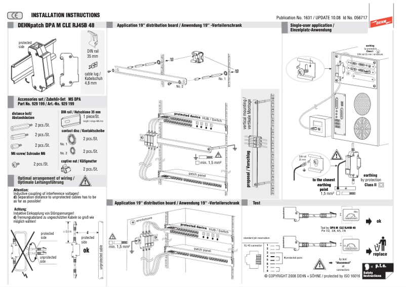 Page n°1 - Manuel utilisateur DEHN DPA M CLE RJ45B 48