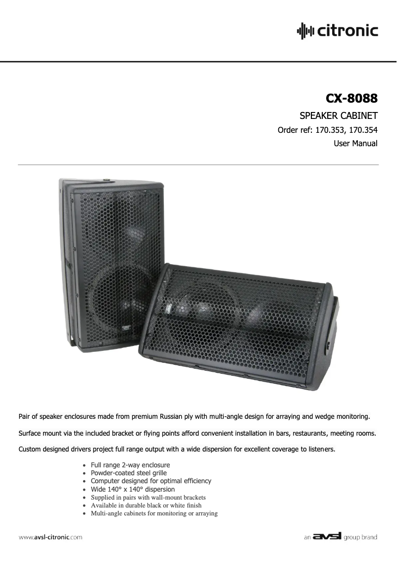 Página 1 del manual Manual de usuario Citronic CX-8088