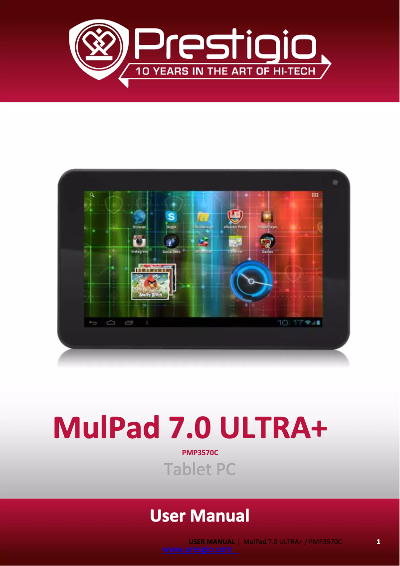 Image de la première page du manuel de l'appareil MultiPad 7.0 ULTRA+ PMP3570C