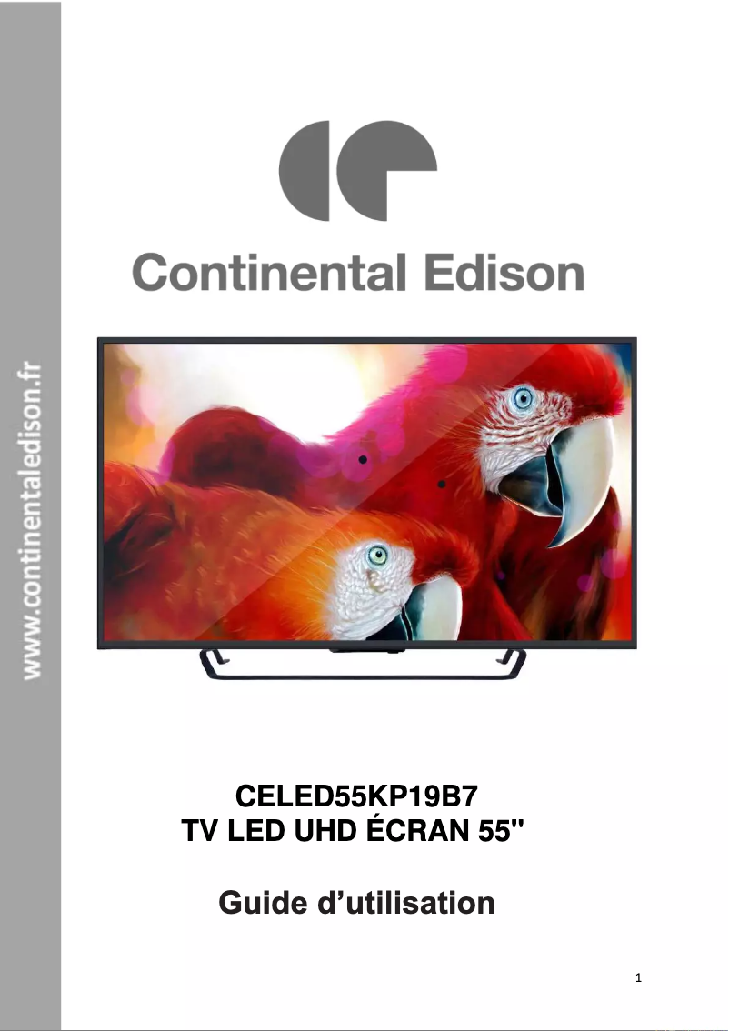 Image de la première page du manuel de l'appareil CELED55KP19B7