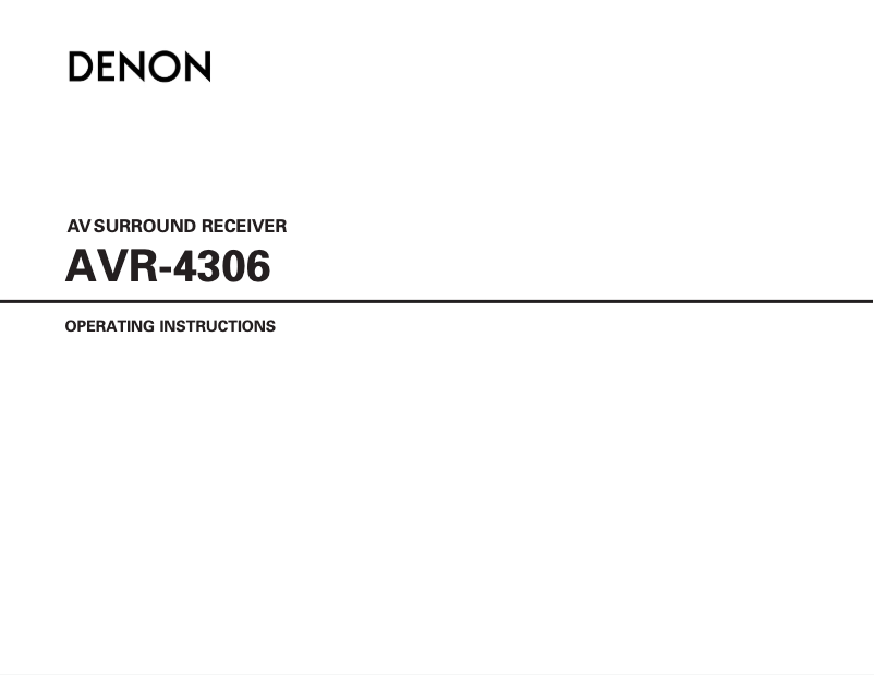 Página 1 del manual Manual de usuario Denon AVR-4306
