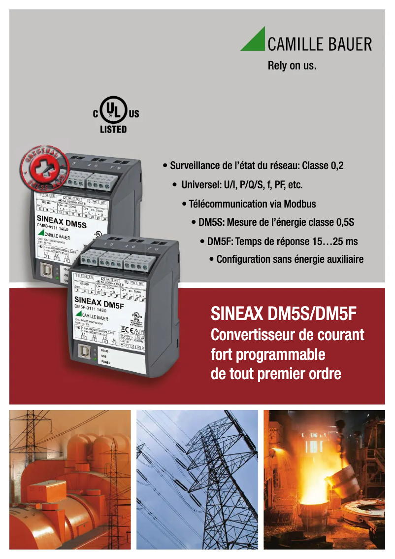 Page n°1 - Brochure Camille Bauer SINEAX DM5S