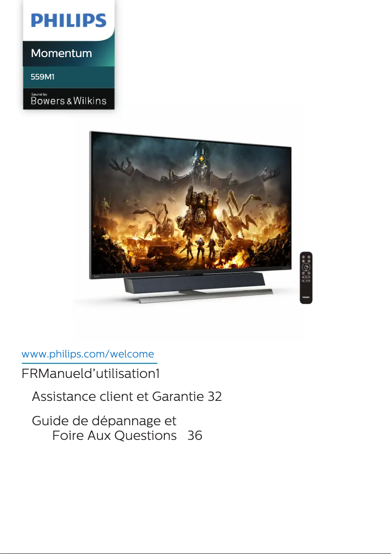 Page 1 de la notice Manuel utilisateur Philips 559M1RYV