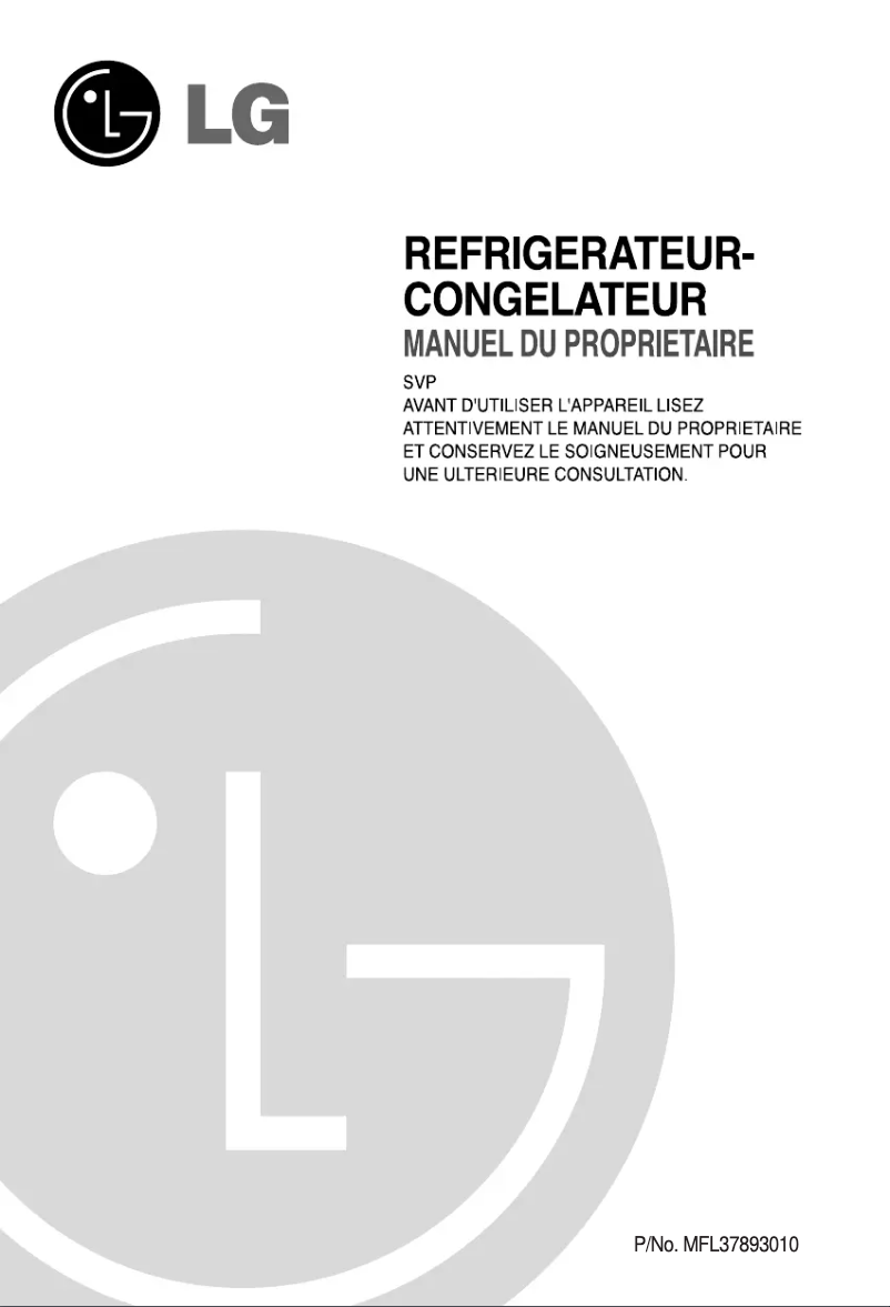 Page n°1 - Manuel utilisateur LG GR-B652YCF