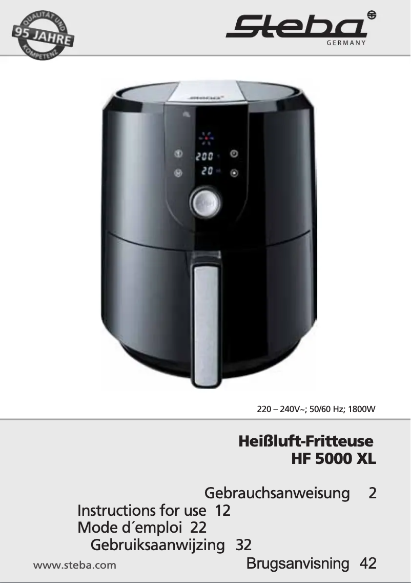 Page 1 de la notice Manuel utilisateur Steba HF 5000 XL