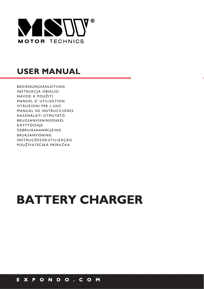 Page n°1 - Manuel utilisateur MSW S-CHARGER-45A.3