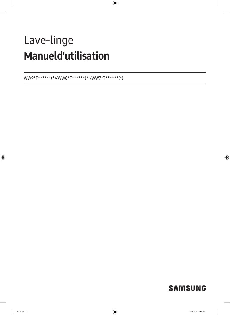 Image de la première page du manuel de l'appareil WW80T534DAN