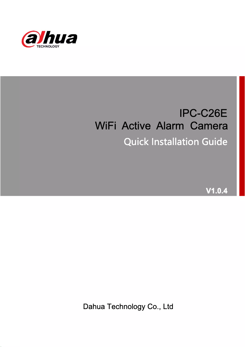 Page n°1 - Manuel utilisateur Dahua Technology IPC-C26E