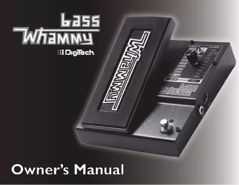 Page 1 de la notice Manuel utilisateur Digitech Bass Whammy