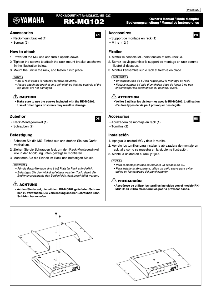 Page 1 de la notice Manuel utilisateur Yamaha MG102C