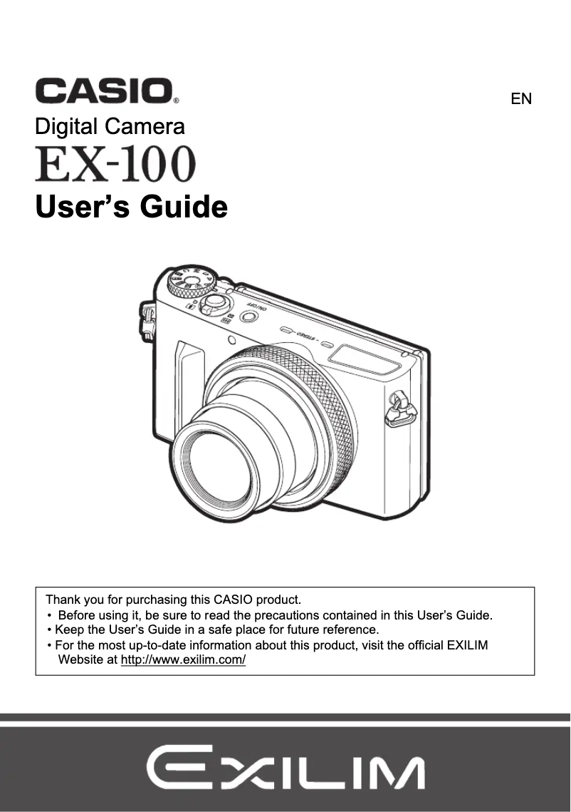 Page n°1 - Manuel utilisateur Casio Exilim EX-100