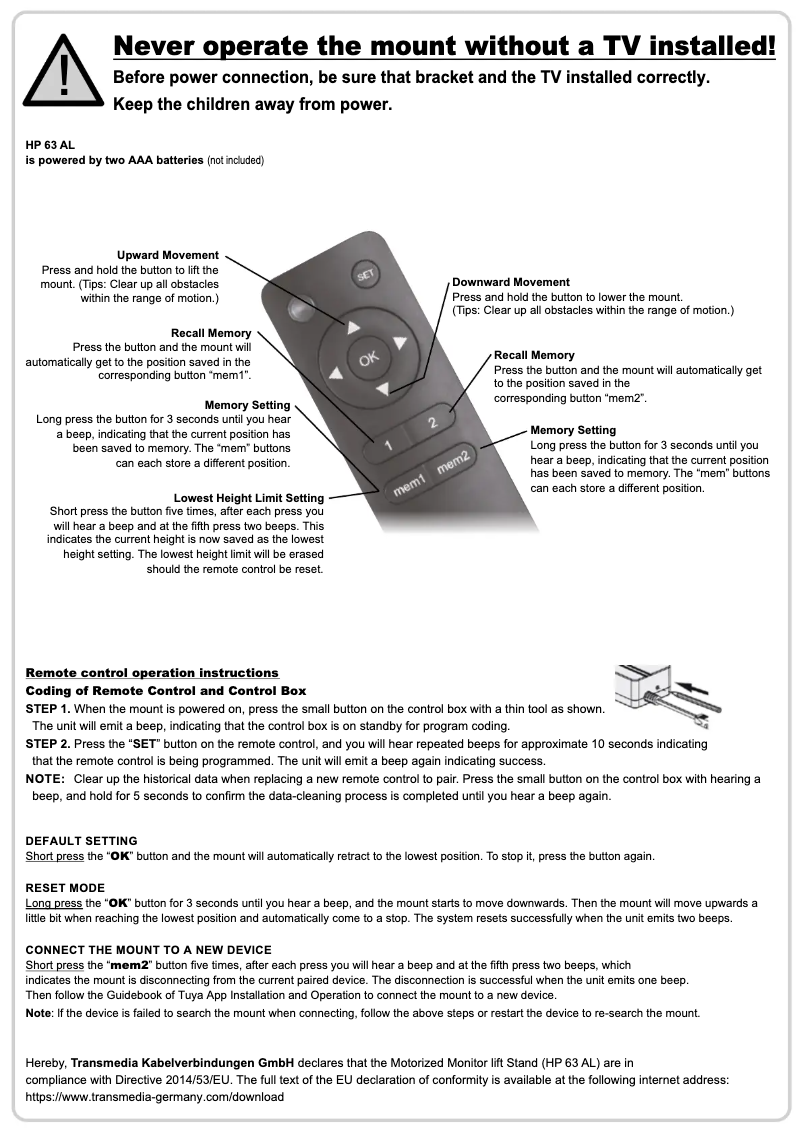 Page 1 de la notice Manuel utilisateur My Wall HP 63 AL