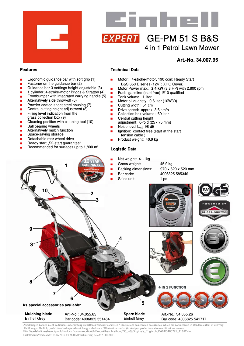 Image de la première page du manuel de l'appareil GE-PM 51 S B&S