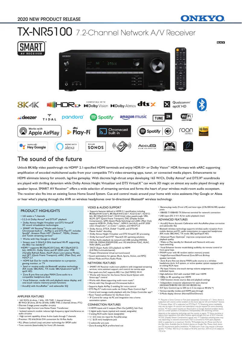 Image de la première page du manuel de l'appareil TX-NR5100