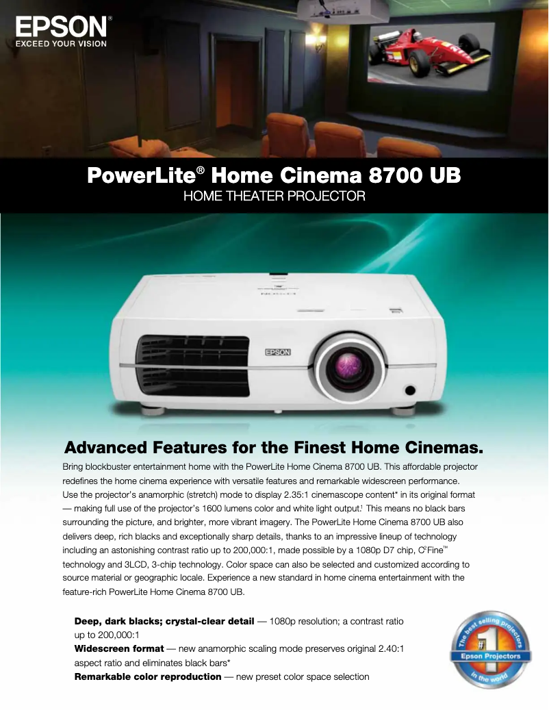 Page n°1 - Brochure Epson PowerLite Home Cinema 8700 UB
