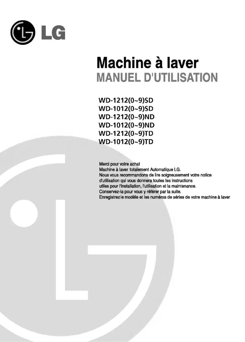Image de la première page du manuel de l'appareil WD-10122TD