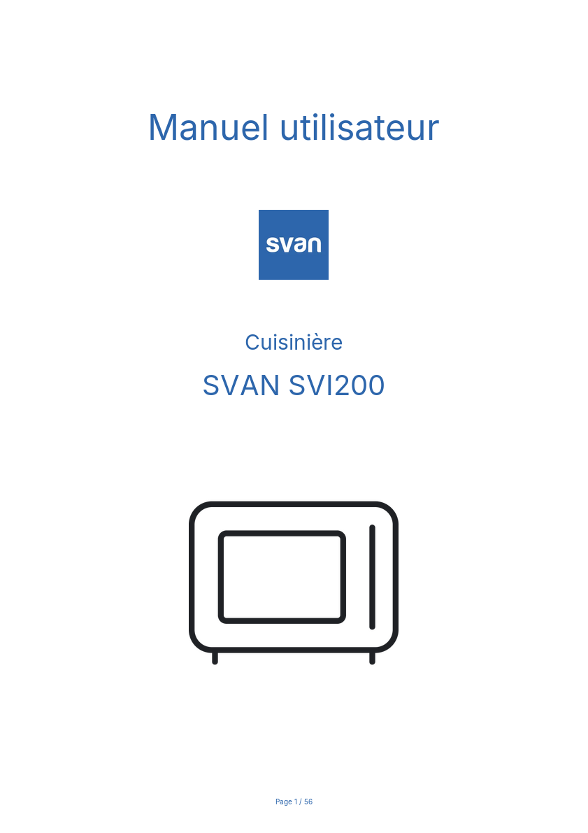 Page n°1 - Manuel utilisateur SVAN SVI200
