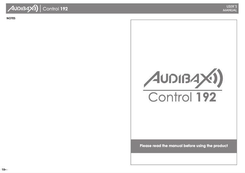 Page 1 de la notice Manuel utilisateur Audibax Control 192
