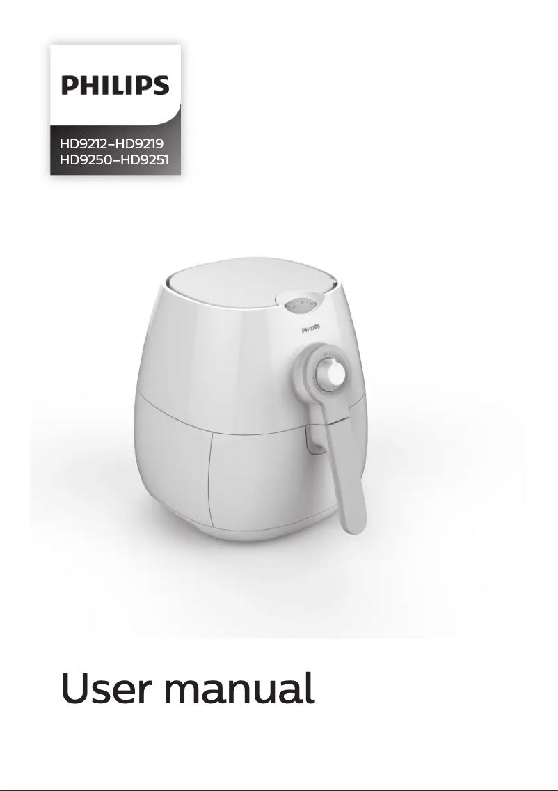 Imagen de la primera página del manual del dispositivo Airfryer HD9212