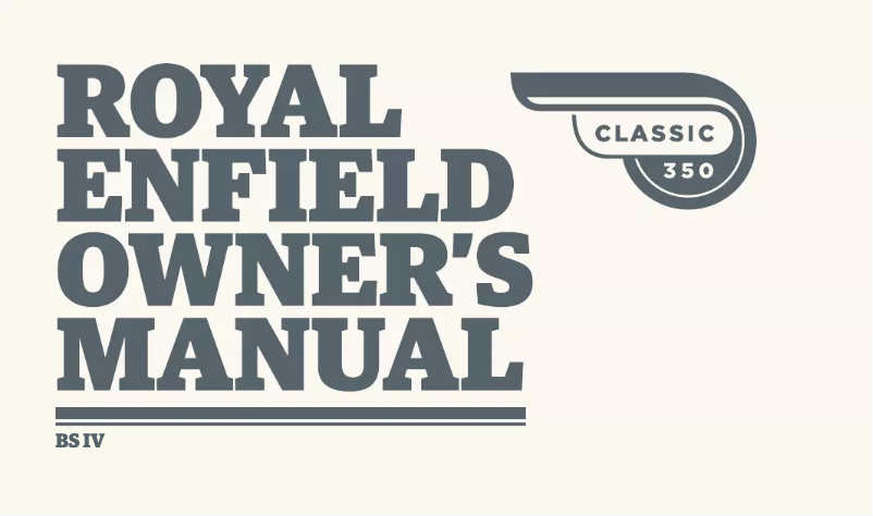 Image de la première page du manuel de l'appareil Classic 350 (2017)