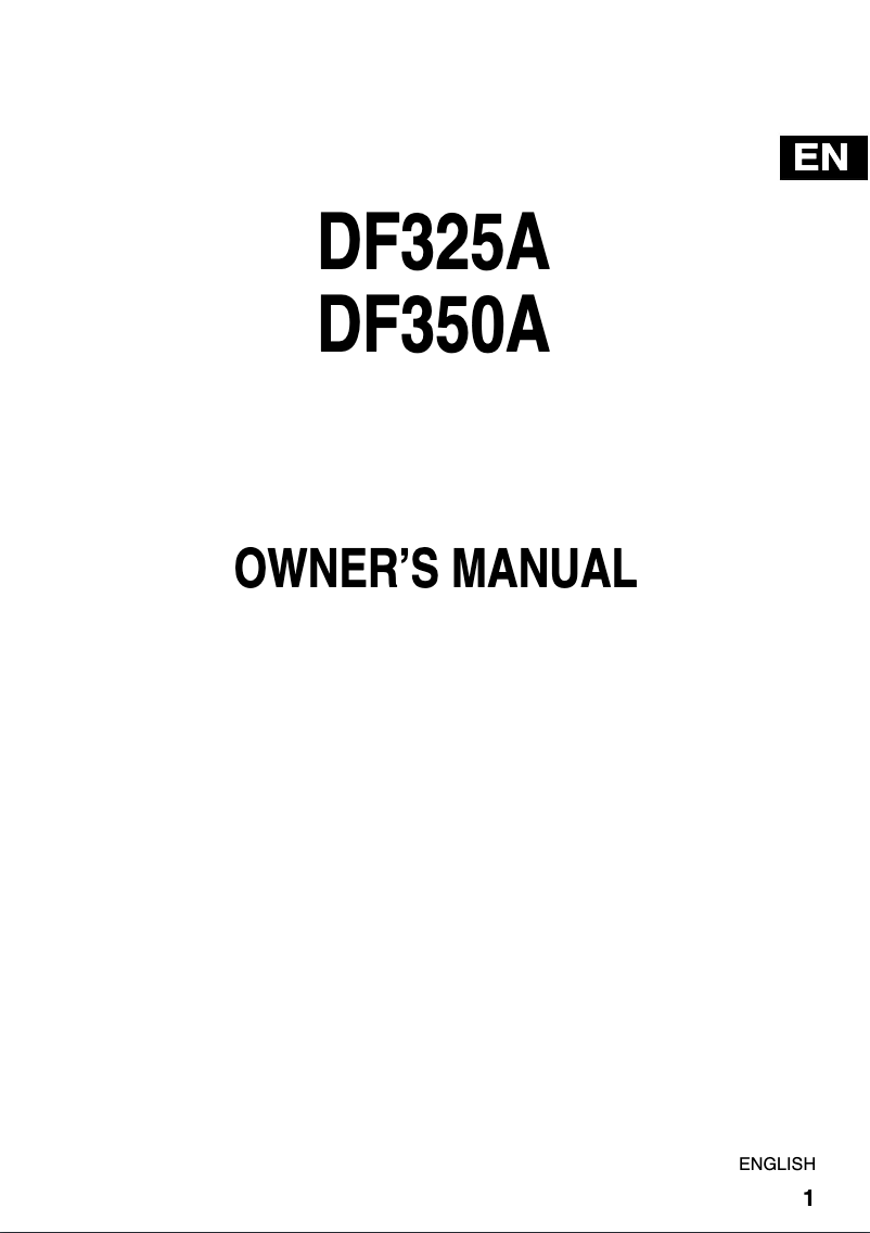 Page n°1 - Manuel utilisateur Suzuki DF350A