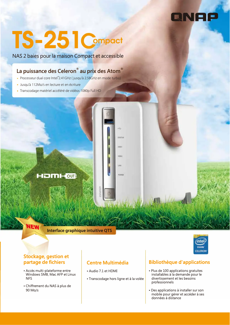 Page 1 de la notice Fiche technique QNAP TS-251C