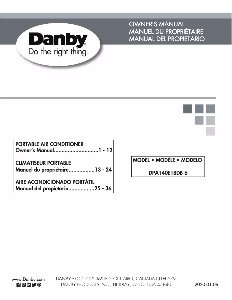 Image de la première page du manuel de l'appareil DPA140E1BDB-6