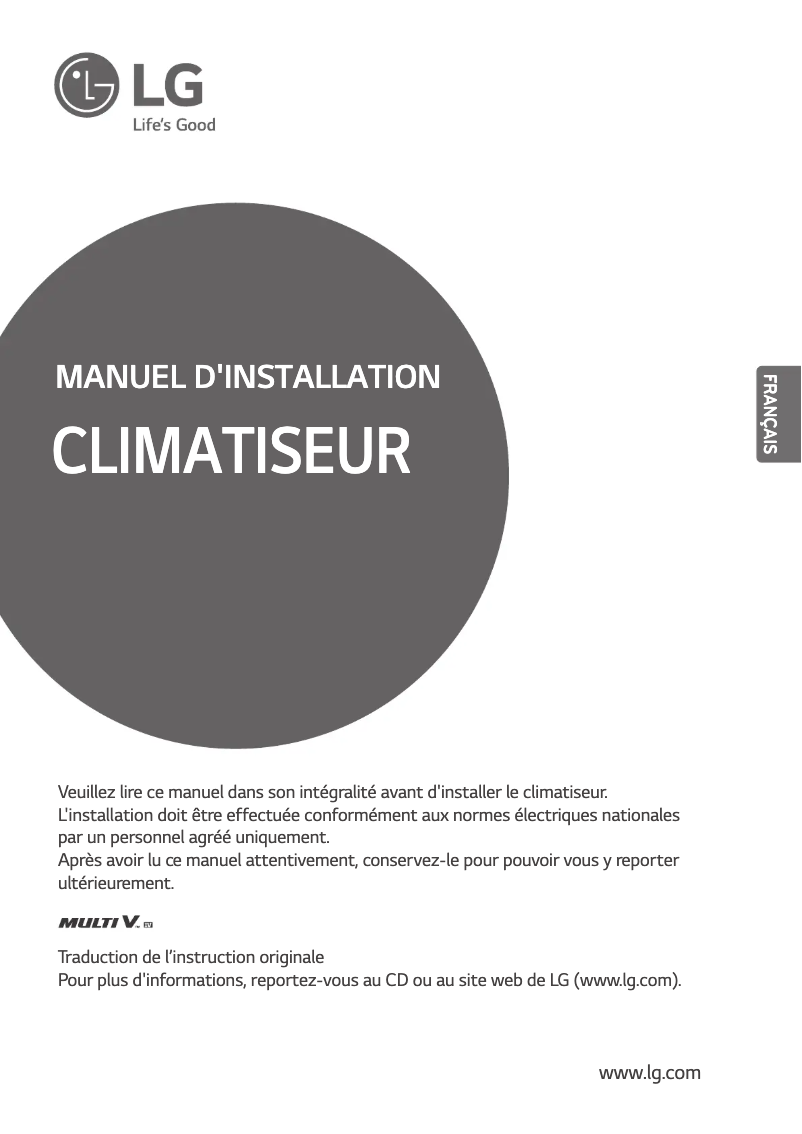 Page 1 de la notice Manuel utilisateur LG ARUN160LTE4