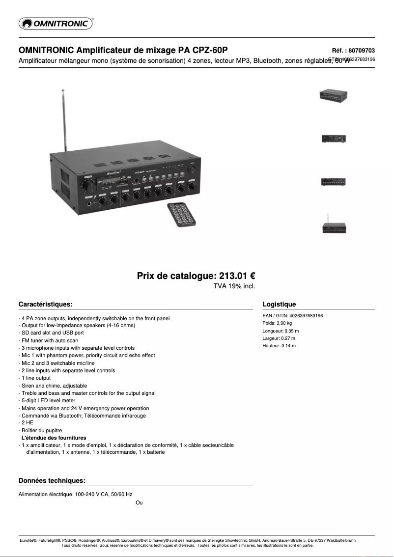 Image de la première page du manuel de l'appareil CPZ-60P