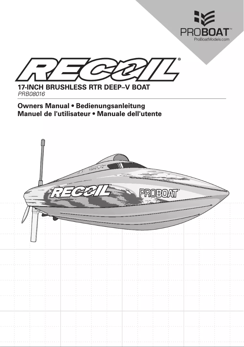 Page 1 de la notice Manuel utilisateur Pro Boat Recoil 17