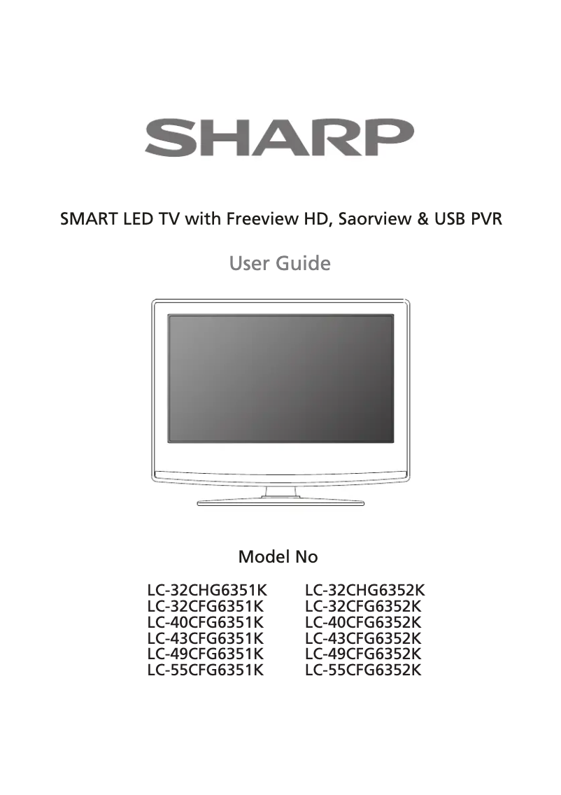 Page 1 de la notice Manuel utilisateur Sharp LC-40CFG6352K