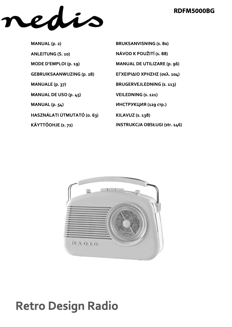 Page n°1 - Manuel utilisateur Nedis RDFM5000BG