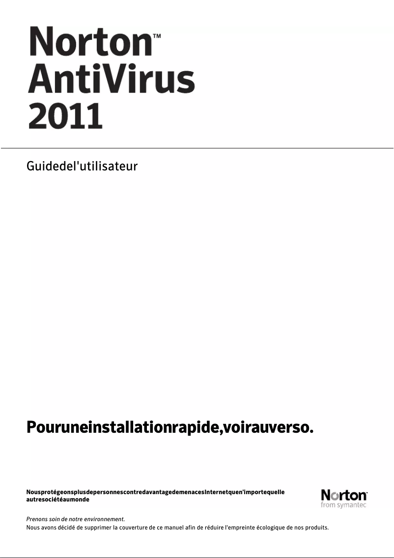 Image de la première page du manuel de l'appareil Norton AntiVirus 2011