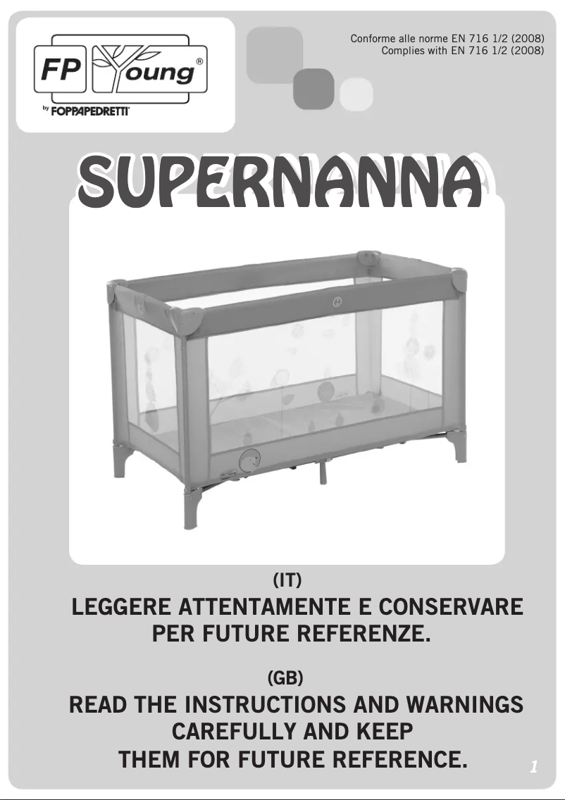 Page 1 de la notice Manuel utilisateur Foppapedretti Supernanna