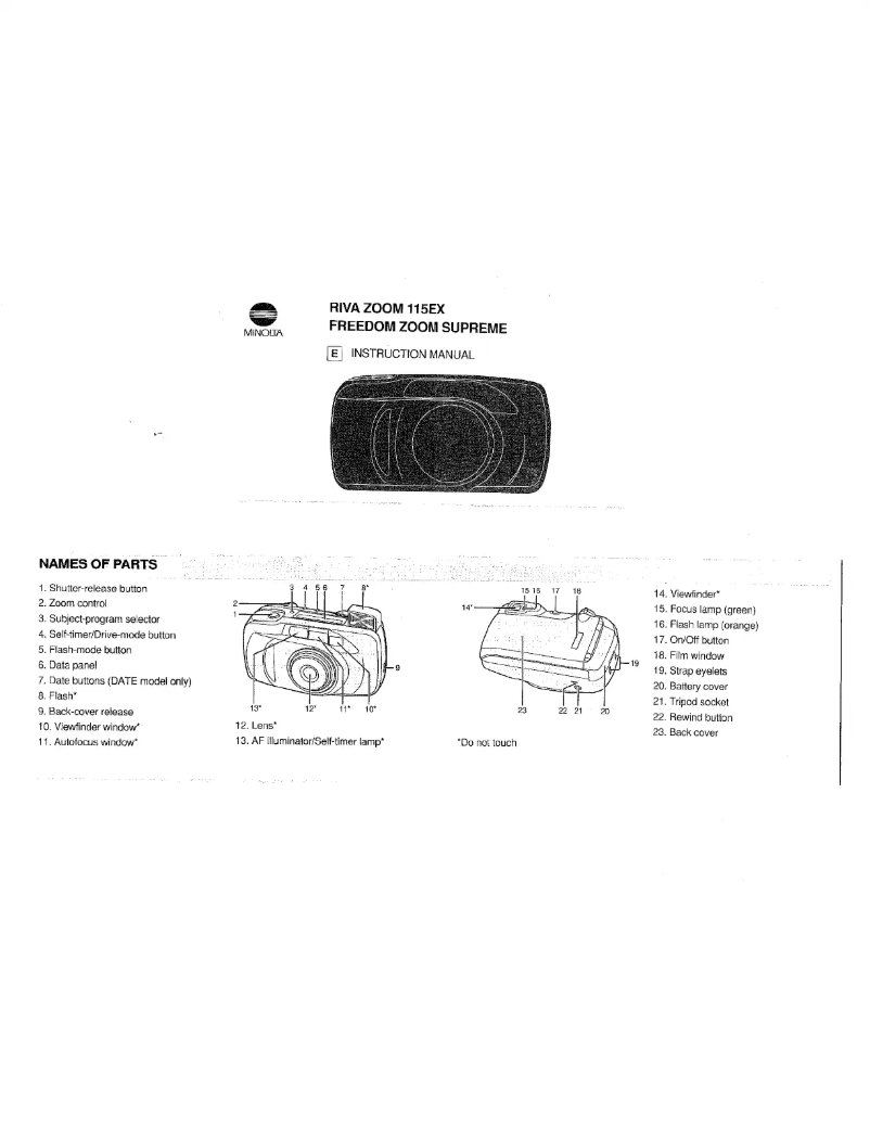 Page n°1 - Manuel utilisateur Konica Minolta Riva Zoom 115EX