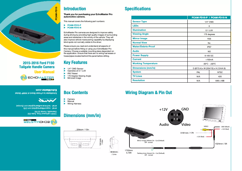 Página 1 del manual Manual de usuario EchoMaster PCAM-FD15