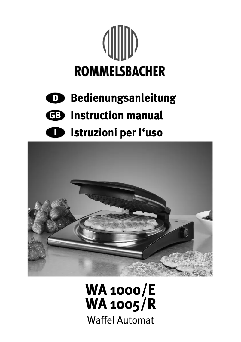 Page n°1 - Manuel utilisateur Rommelsbacher WA 1000/E