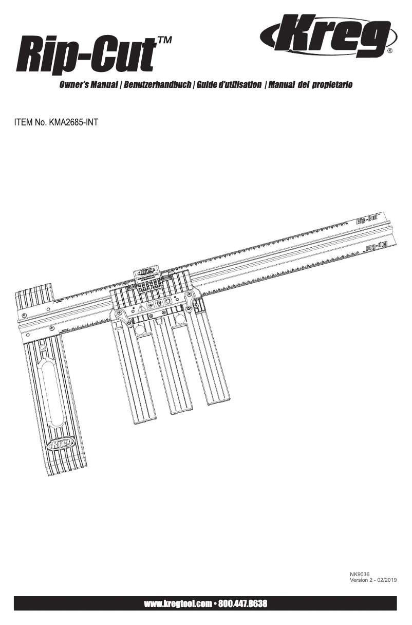 Page 1 de la notice Manuel utilisateur Kreg Rip-Cut