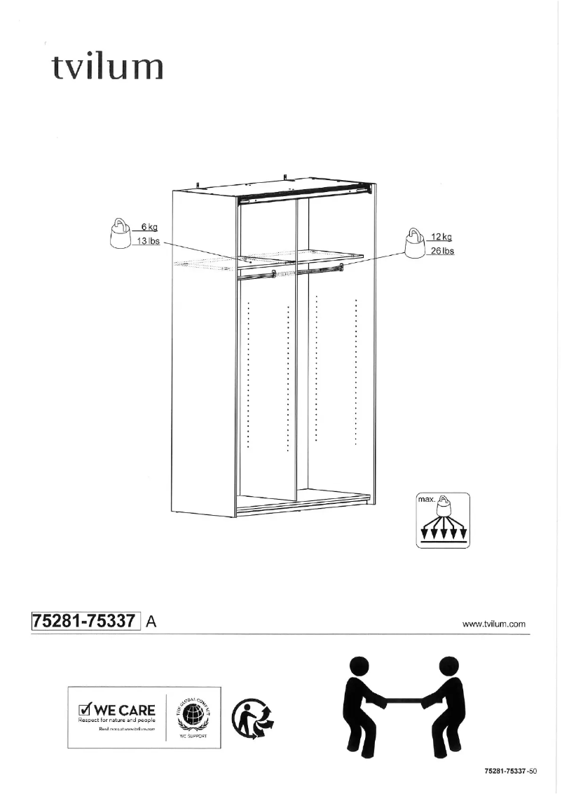 Page 1 de la notice Manuel utilisateur Tvilum 75337