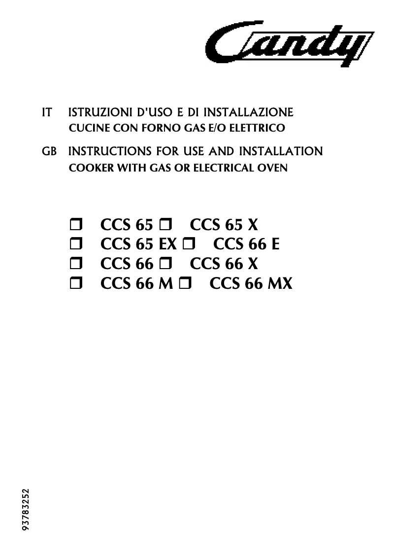 Image de la première page du manuel de l'appareil CF CCS 66 M