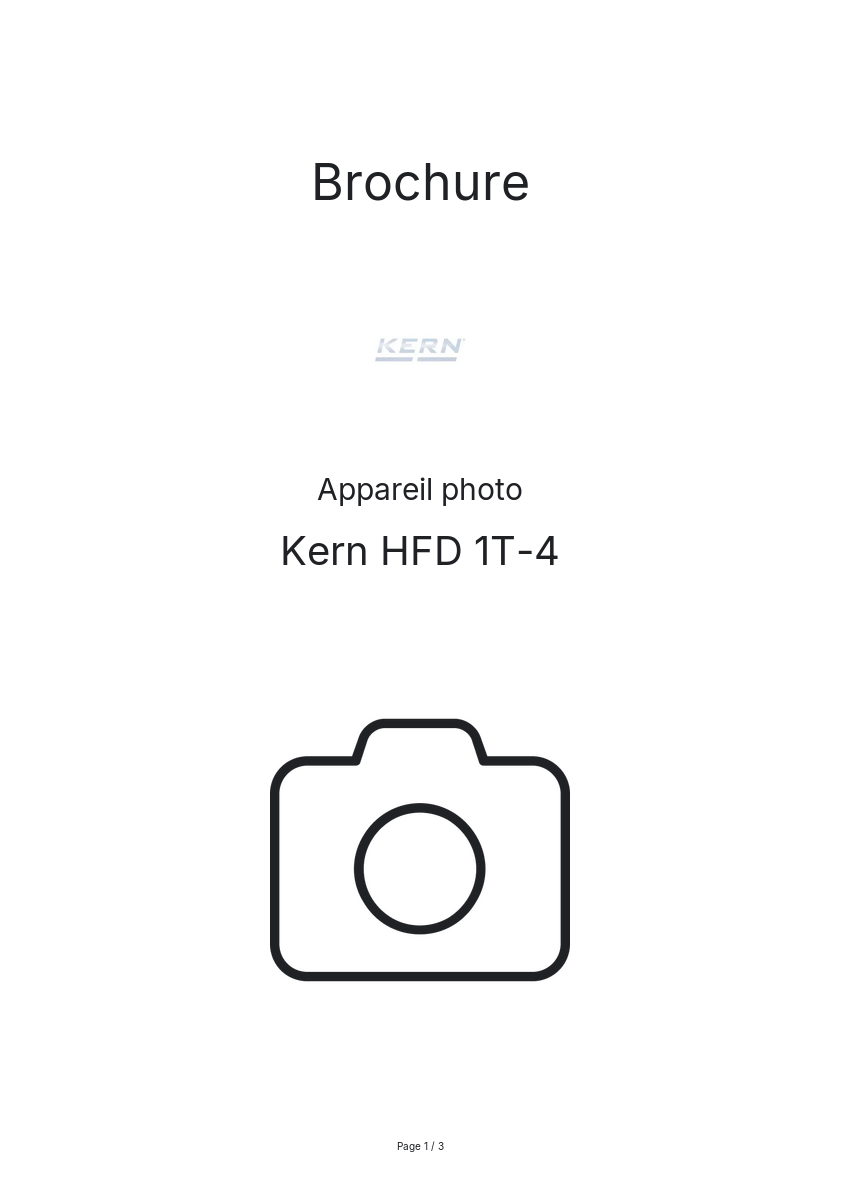 Page n°1 - Brochure Kern HFD 1T-4