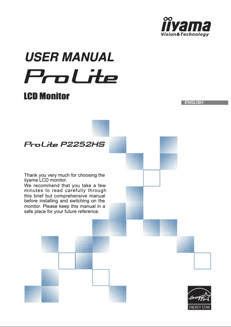 Page 1 de la notice Manuel utilisateur Iiyama ProLite P2252HS-B1