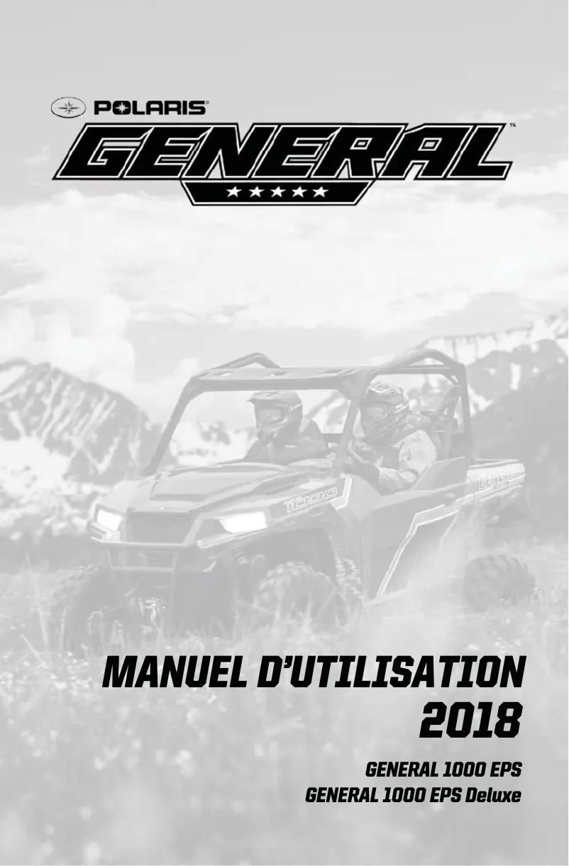 Page 1 de la notice Manuel utilisateur Polaris GENERAL 1000 EPS Deluxe (2018)
